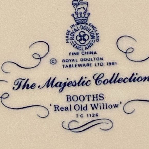 Booths REAL OLD WILLOW Blue & White Transferware Dinner Plate - Picture 9 of 9